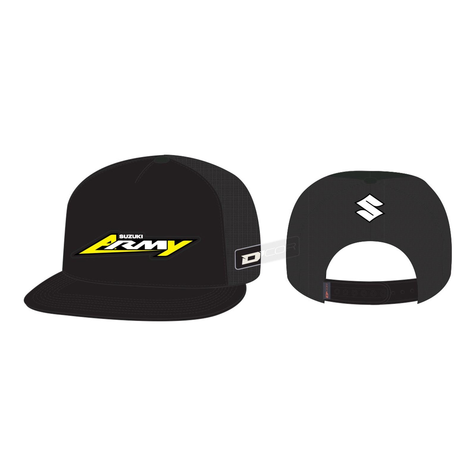 D'Cor Hat RM Army Snap-Back, Black Suzuki Logo [MPN: 70-135-1]_767442