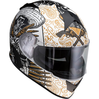Z1R Warrant Helmet - Sombrero - White/Gold _1034644