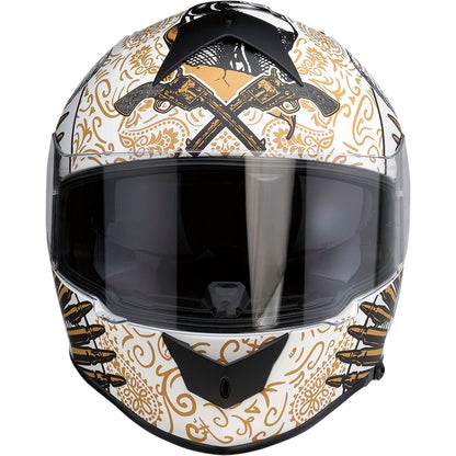 Z1R Warrant Helmet - Sombrero - White/Gold _1034645