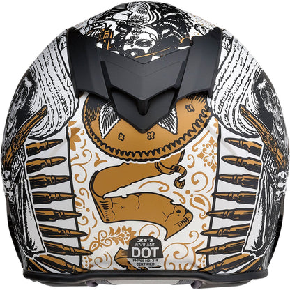 Z1R Warrant Helmet - Sombrero - White/Gold _1034648