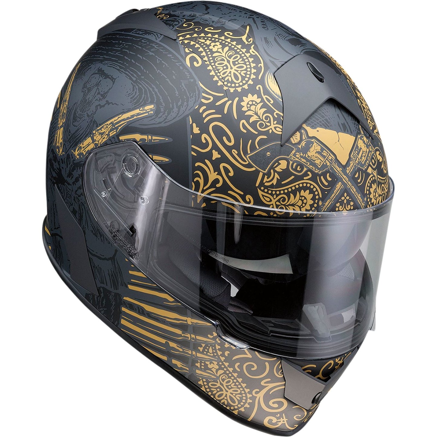 Z1R Warrant Helmet - Sombrero - Black/Gold_1034610