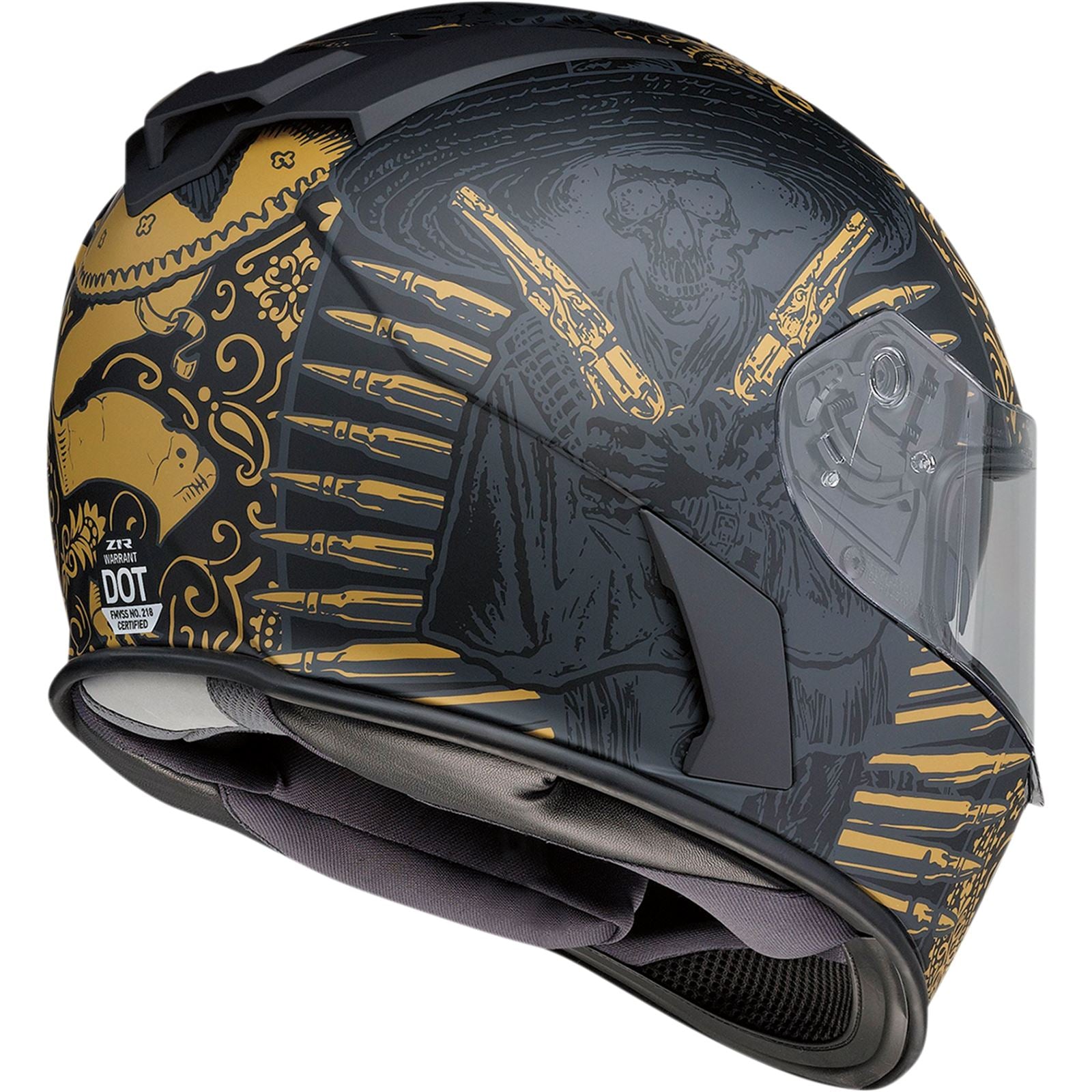 Z1R Warrant Helmet - Sombrero - Black/Gold_1034689