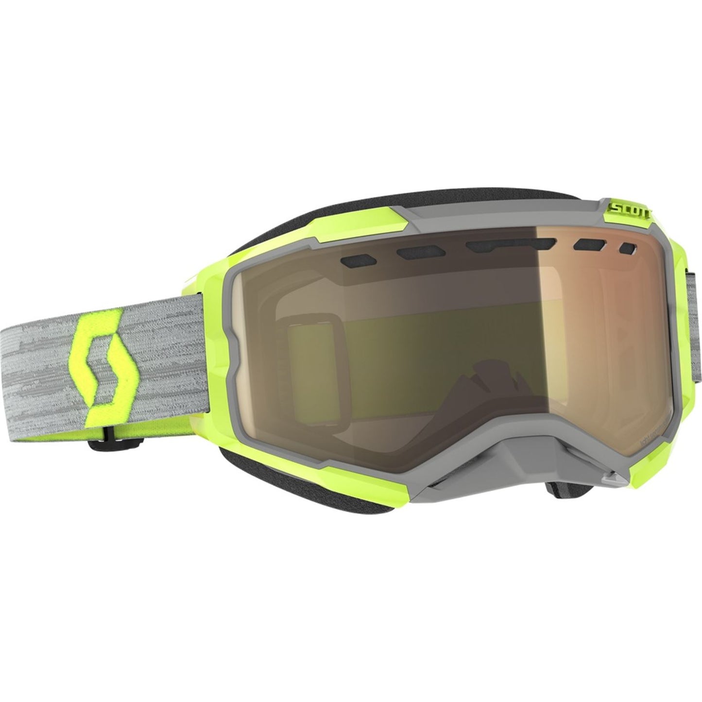 Scott Fury Snow Cross Goggles - Grey/Yellow with LS Bronze Chrome Lens 278604-1120245_859146