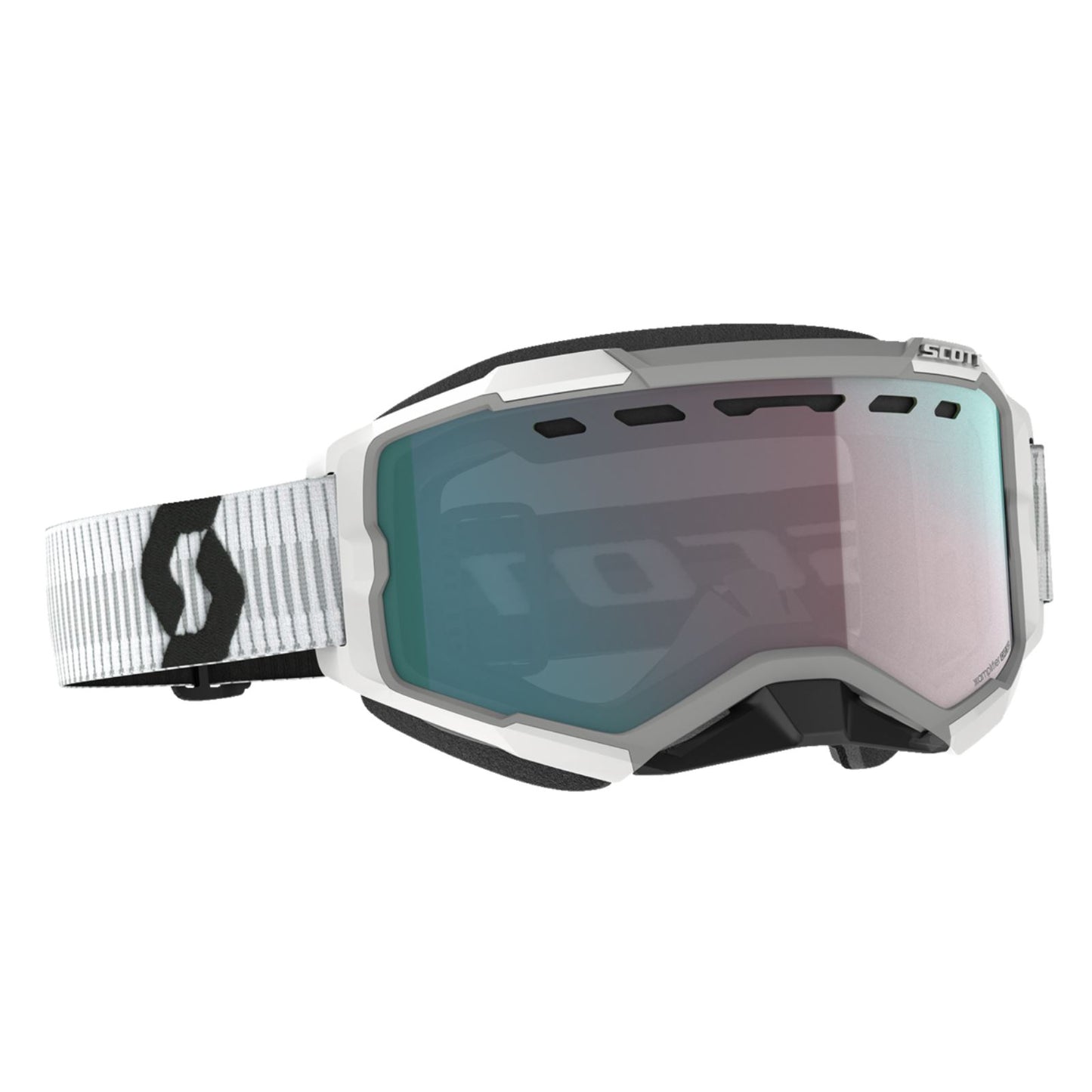 Scott Fury Snow Cross Goggles - White with Enhancer Aqua Chrome Lens 278605-0002351_1161349