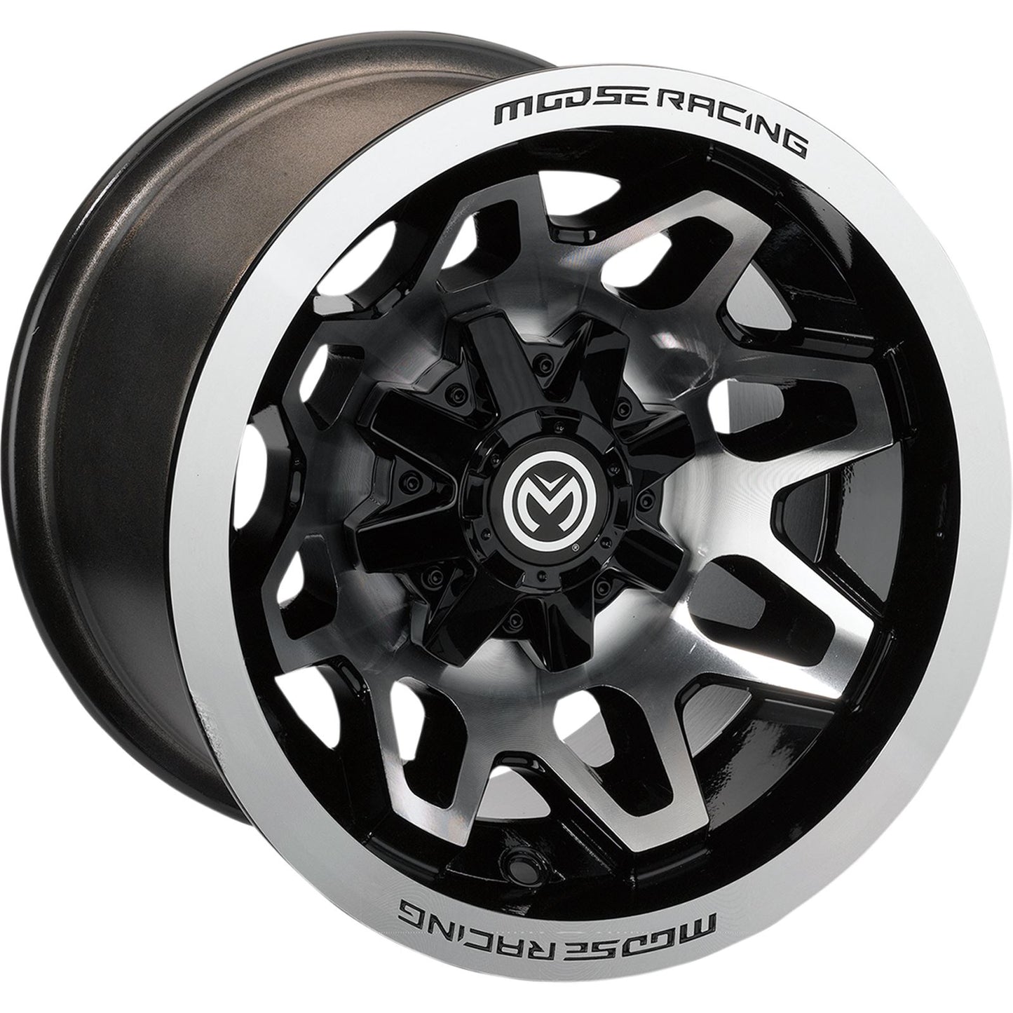 Moose Offroad 416X Wheel - Front/Rear - Machined Black - 12x7 - 4/156 - 4+3 416M127156GBMF4_1058002