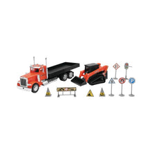 New-Ray Toys 1:32 Scale Model Peterbilt 379 Dump Truck with Kubota Track Loader SS-34023A_774225