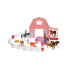 New-Ray Toys Barnyard with Wagon and Horses Play Set - Pink SS-05786_774254