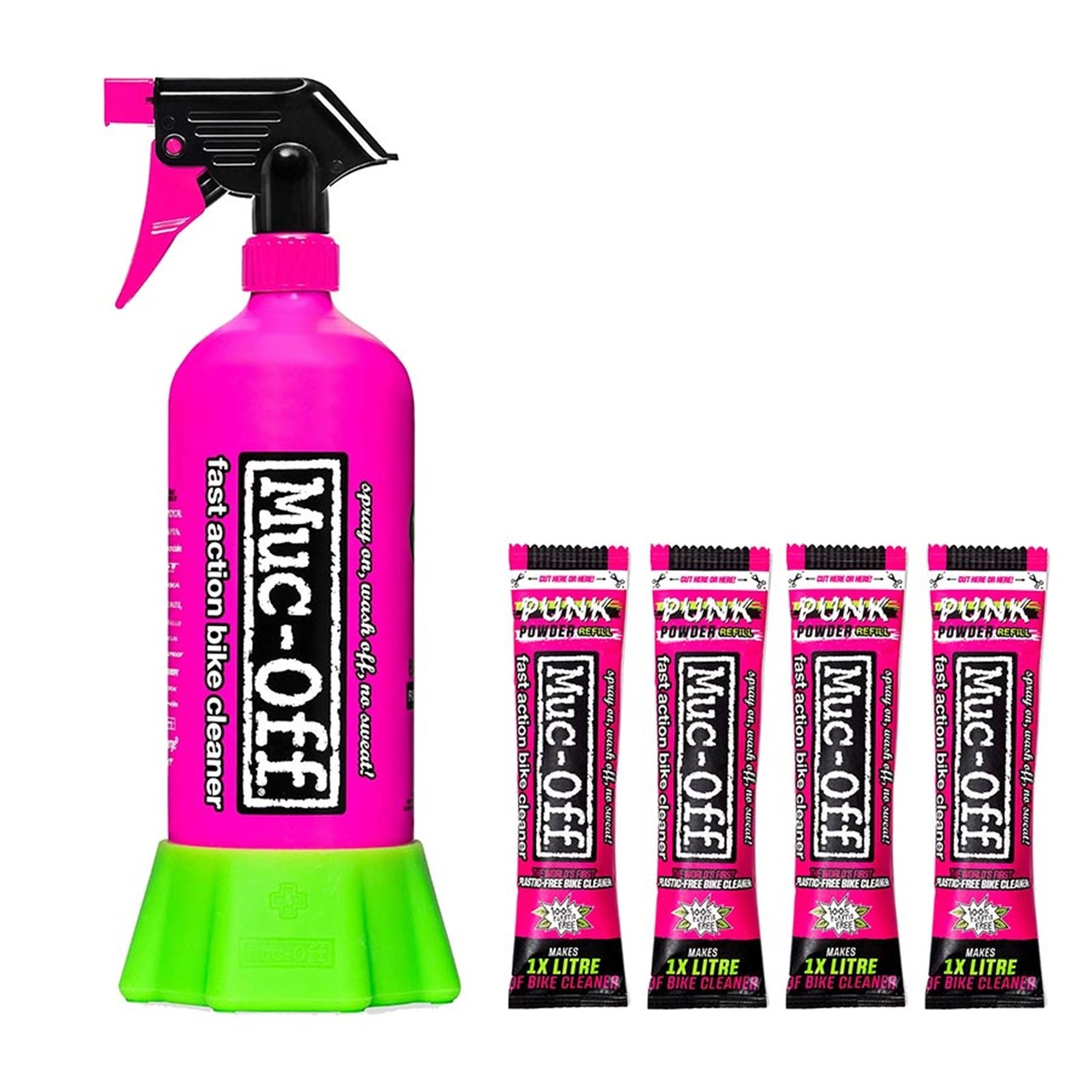 Muc-Off Punk Powder Concentrated Cleaner - 4 Pack with Bottle [MPN: 20609]_1126950