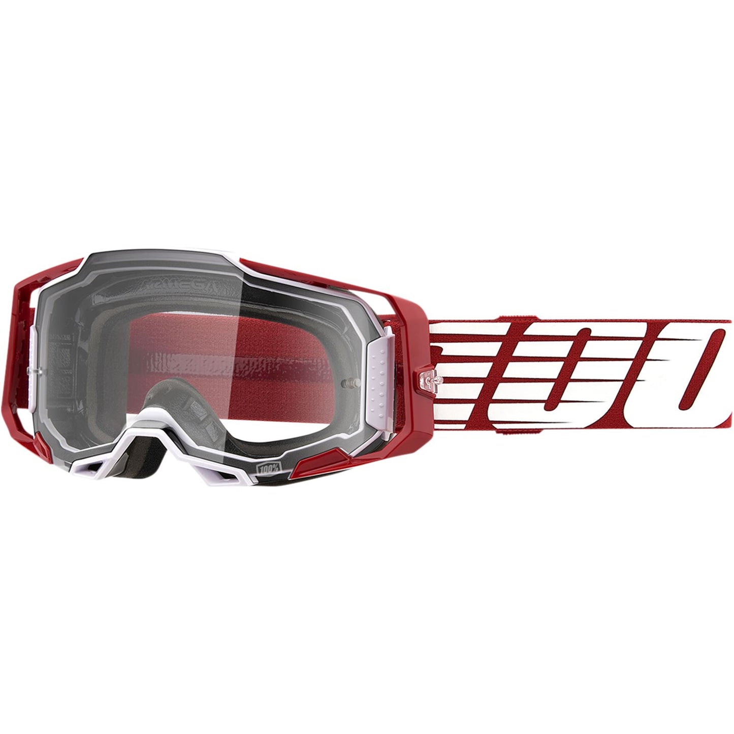 100% Armega Goggles - Oversized Deep Red - Clear 50721-101-02_1038662