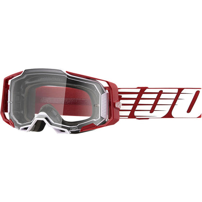 100% Armega Goggles - Oversized Deep Red - Clear 50721-101-02_1038662