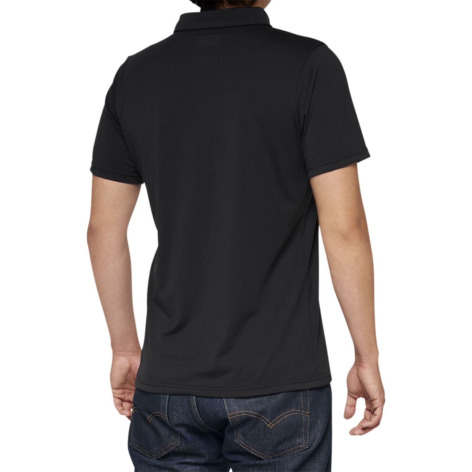 100% Corporate Polo Shirt - Black/White - Medium 35019-011-11_1040284