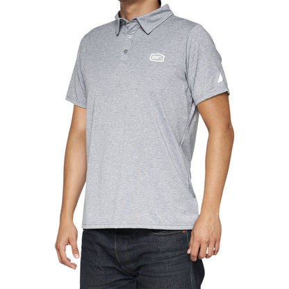 100% Corporate Polo Shirt - Heather Gray/White - Medium 35019-252-11_1040277