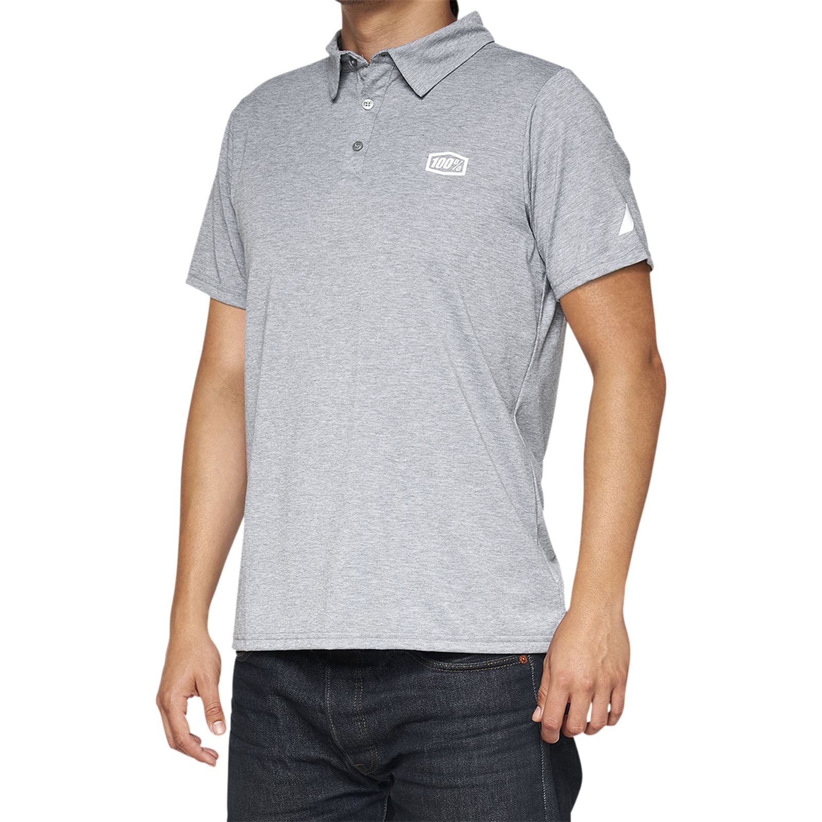 100% Corporate Polo Shirt - Heather Gray/White - XL 35019-252-13_1040281