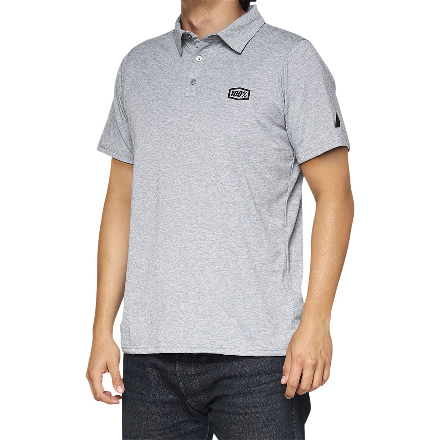 100% Corporate Polo Shirt - Heather Gray/Black - Medium 35019-439-11_1040311