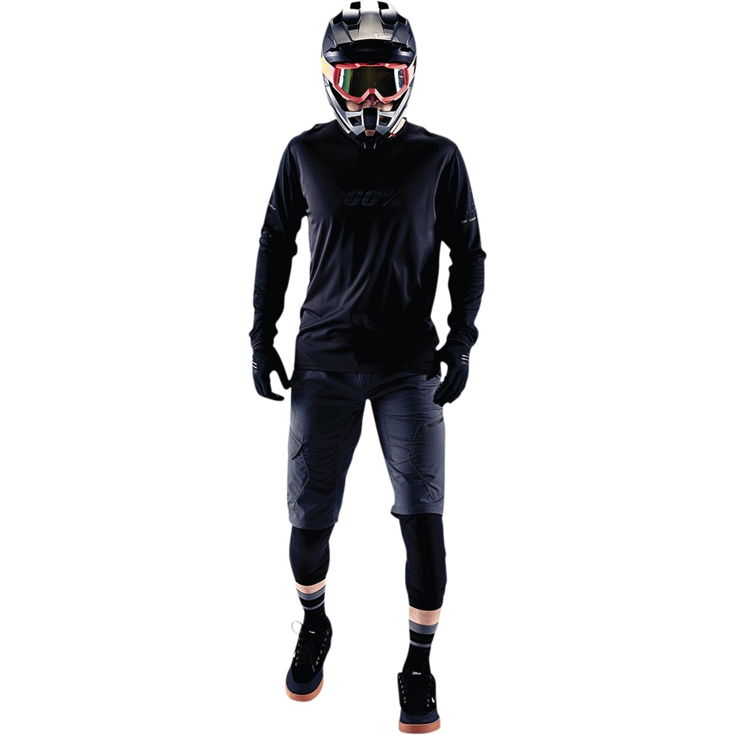 100% Ridecamp Jersey - Long-Sleeve - Black/Charcoal - Small 40028-00000_1040569