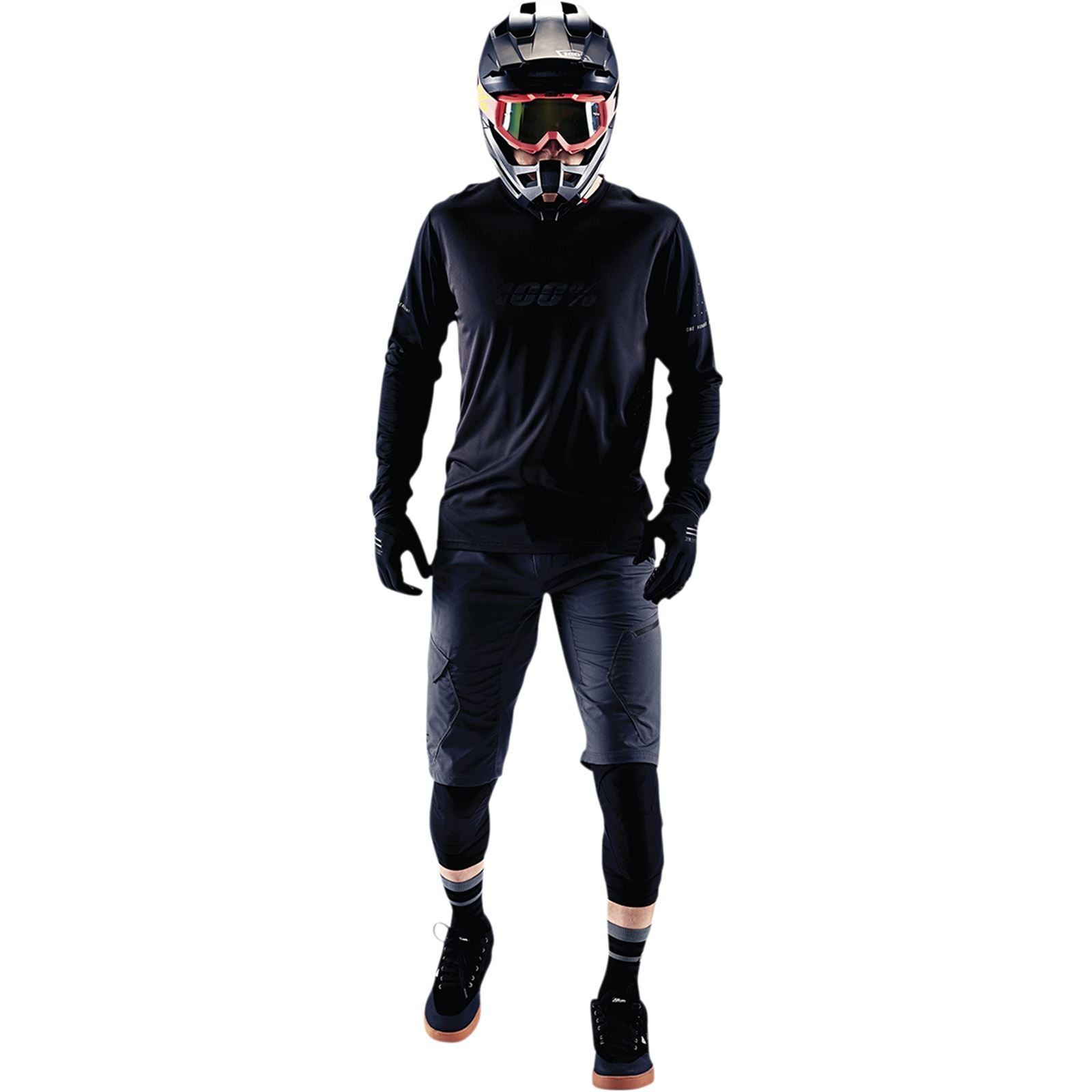 100% Ridecamp Jersey - Long-Sleeve - Black/Charcoal - XL 40028-00003_1040580