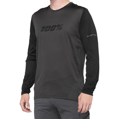 100% Ridecamp Jersey - Long-Sleeve - Black/Charcoal - XL 40028-00003_1040581