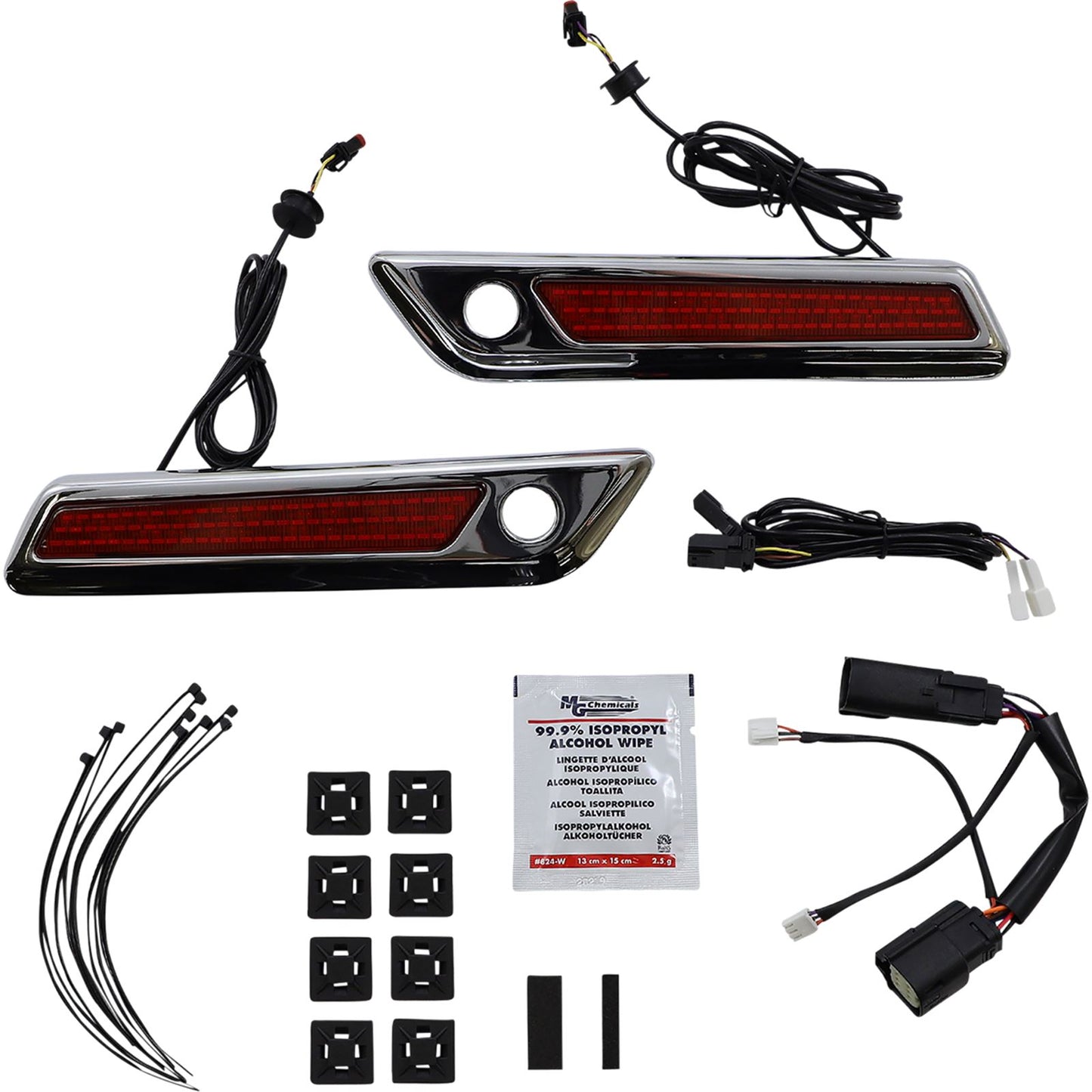 Custom Dynamics Hinge Light - Saddlebag - Red - Chrome CD-SBL-BCM-RC_1092961