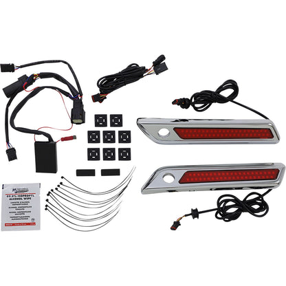 Custom Dynamics Latch Light - Saddlebag - Dual Color - Red - Chrome CD-SBL-DC-RC_1092969