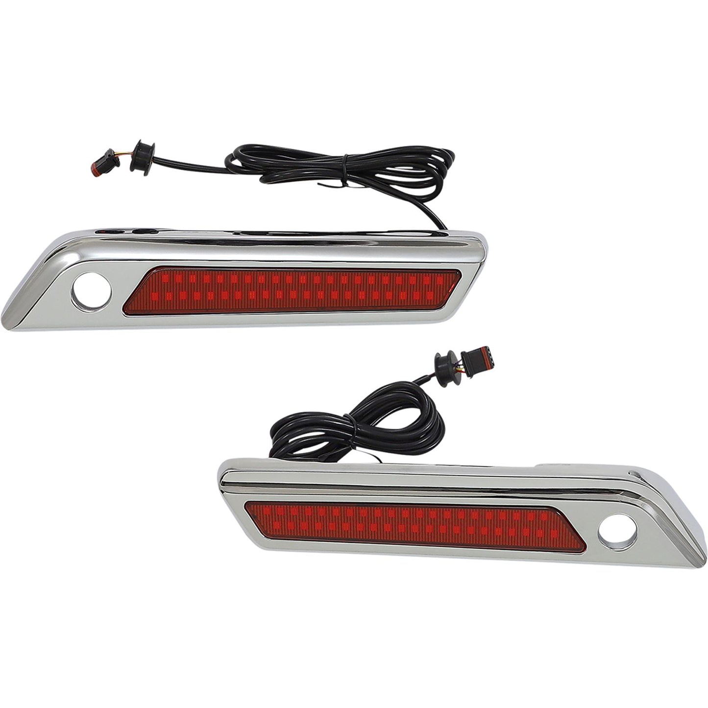 Custom Dynamics Latch Light - Saddlebag - Dual Color - Red - Chrome CD-SBL-DC4-RC_1092977