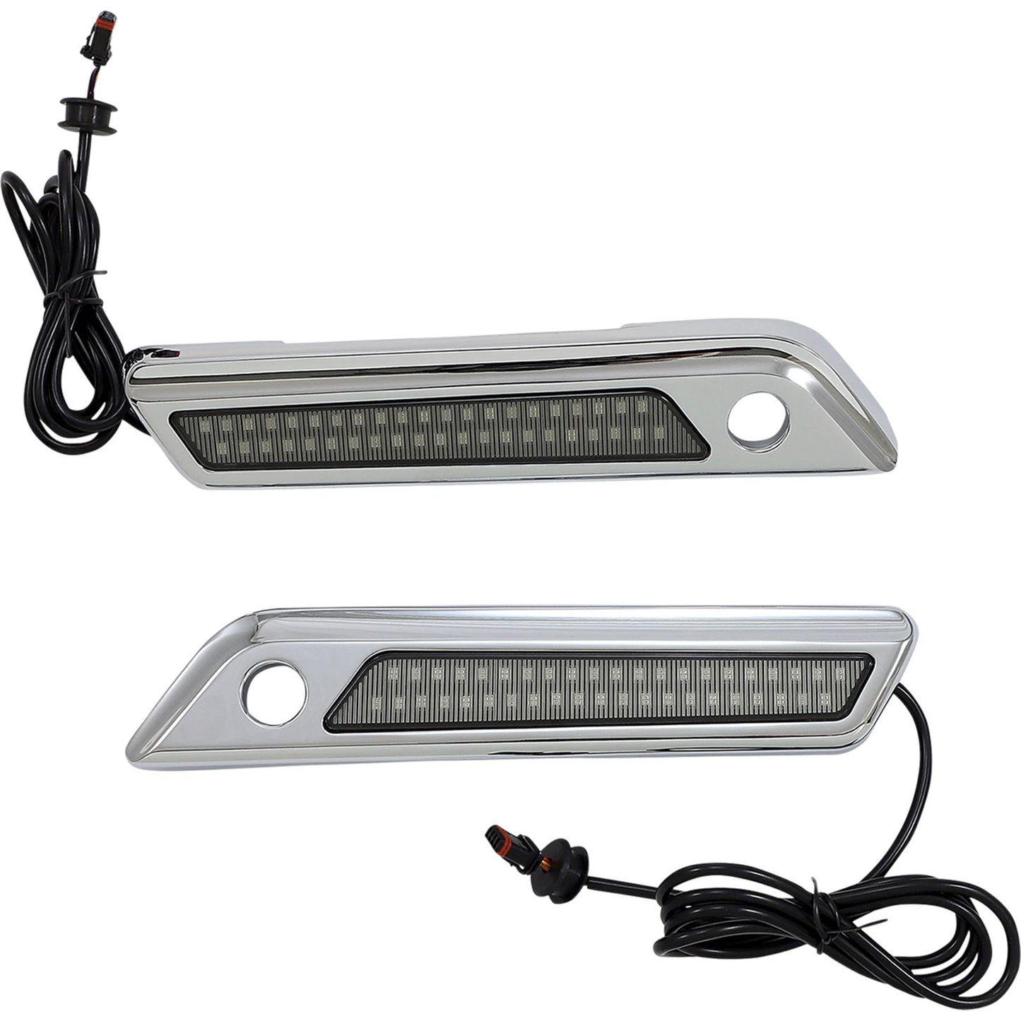 Custom Dynamics Latch Light - Saddlebag - Dual Color - Smoke - Chrome CD-SBL-DC4-SC_1092980