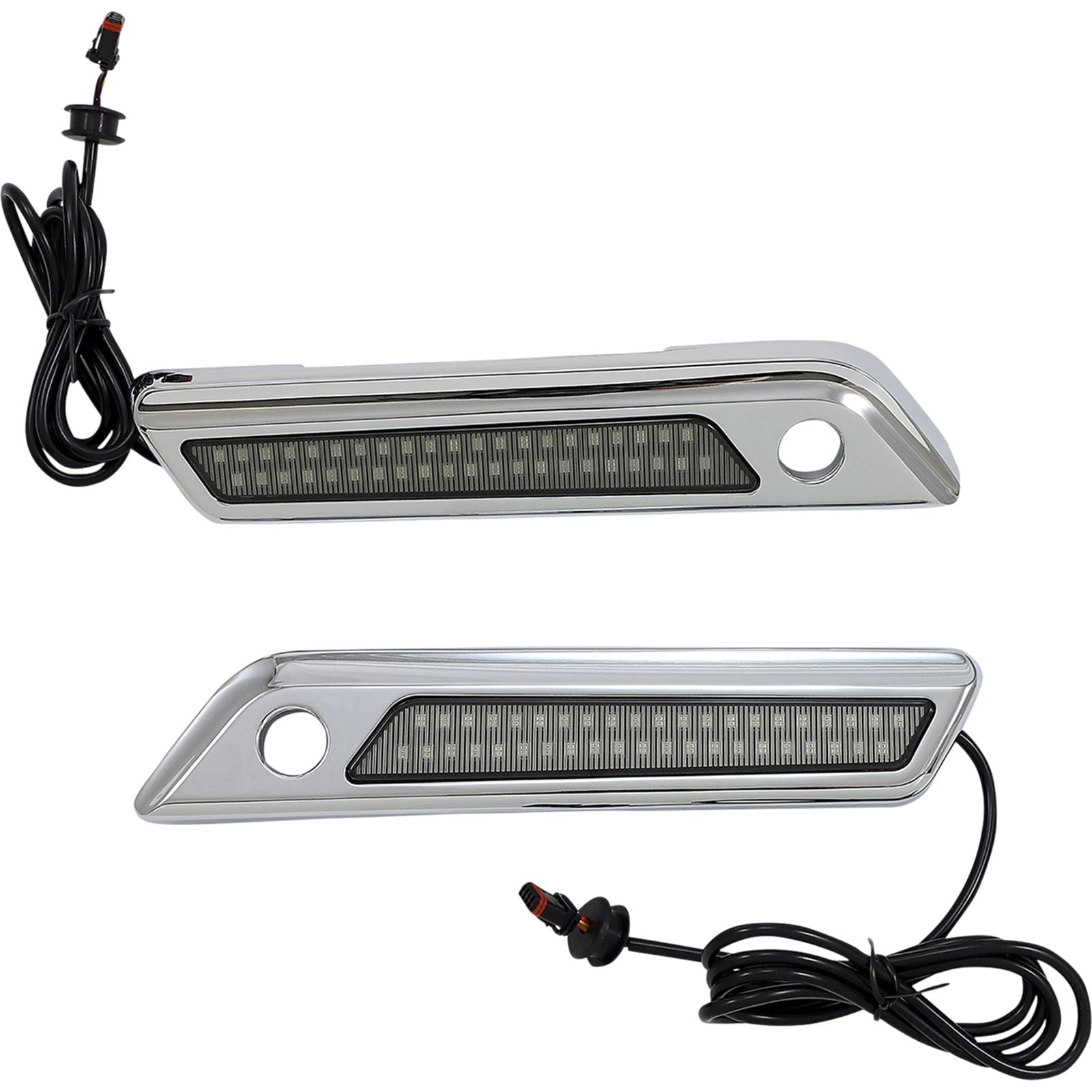 Custom Dynamics Latch Light - Saddlebag - Dual Color - Smoke - Chrome CD-SBL-DC4-SC_1092980