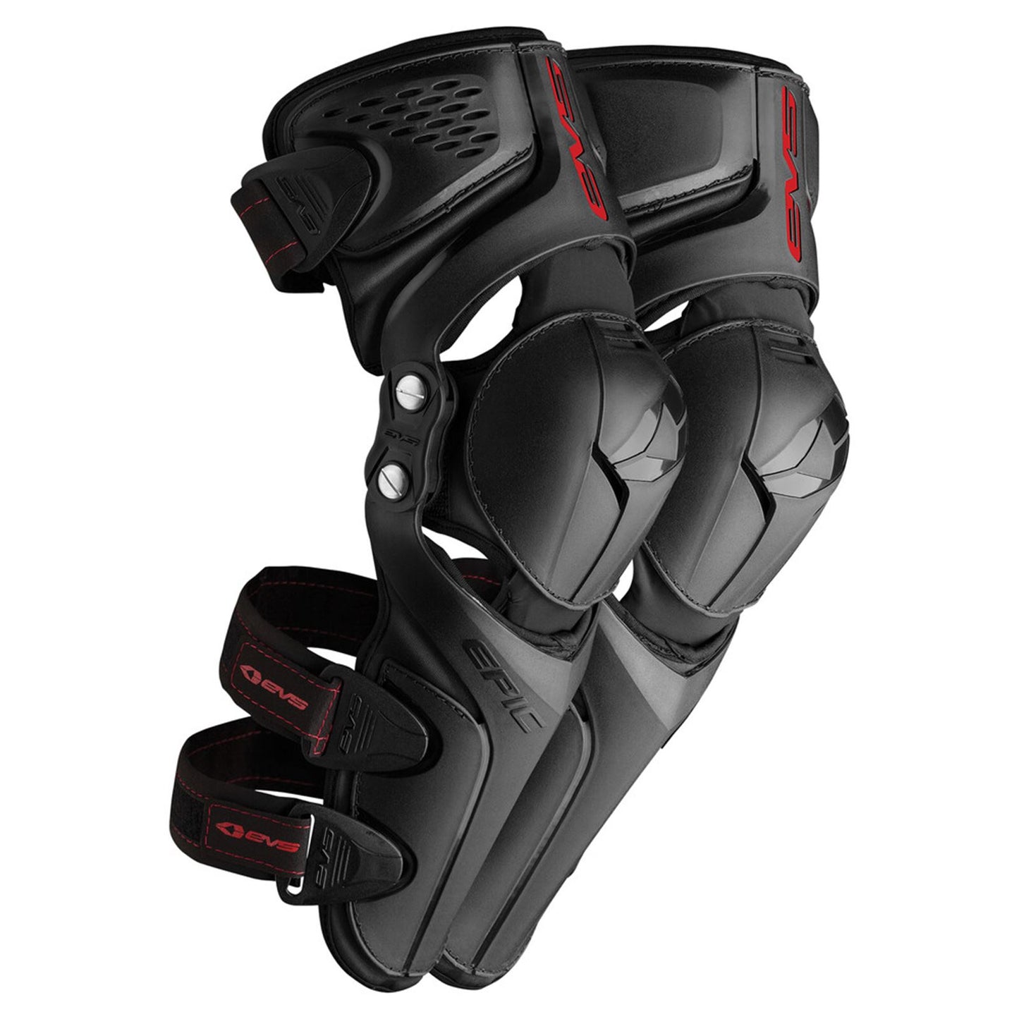 EVS Sports Epic Knee Pad Adult - Large/XL - Black/Red - Pair [MPN: KG21EK-BK-L/X]_858874