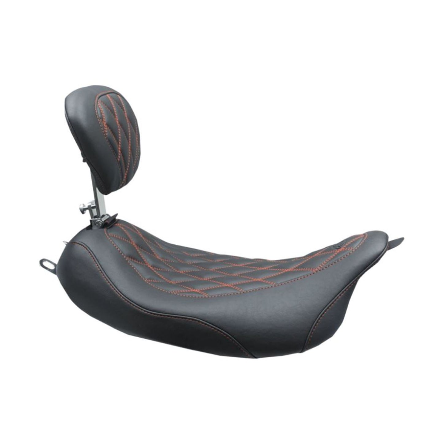 Mustang Motorcycle Products Wide Tripper™ Solo Seat - W/Backrest - Black - Red Stitching 79727AB_900179
