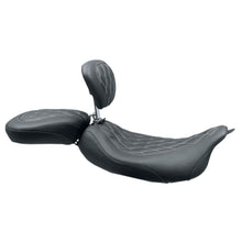 Mustang Motorcycle Products Wide Tripper™ Solo Seat - W/Drivers Backrest - Black W/Gun Metal Stitching 79727GM_899721