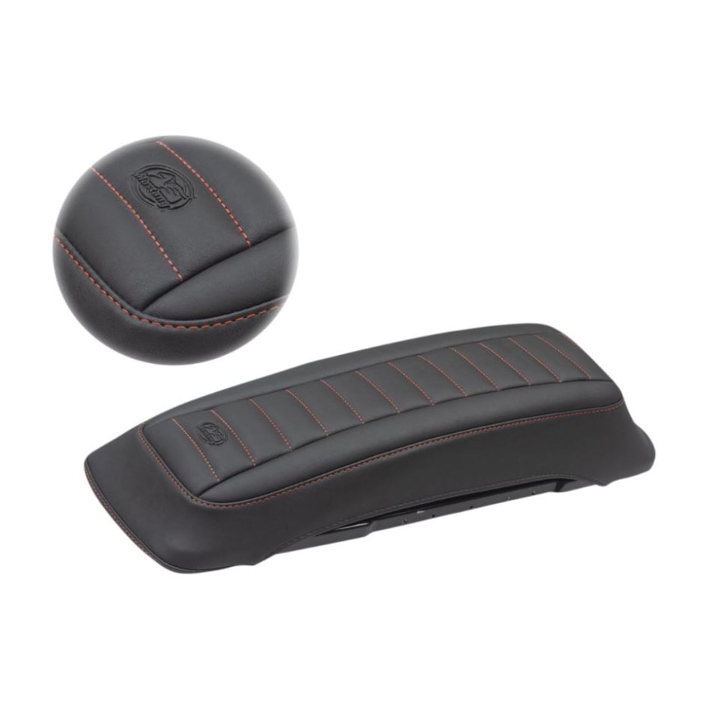 Mustang Motorcycle Products Saddlebag Lid Covers - Black/Red - '93-'13 FL 77637AB_900190