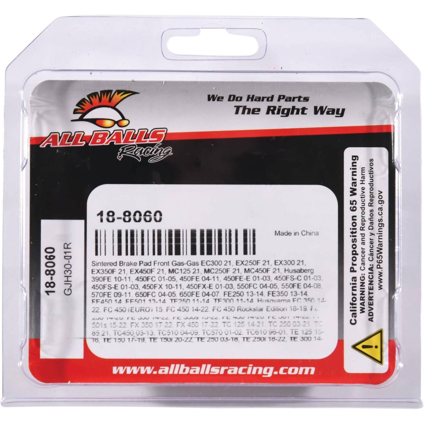 All Balls Sintered Brake Pads - Front for KTM/Husqvarna/Gas Gas/Sherco/Husaberg 18-8060_910160