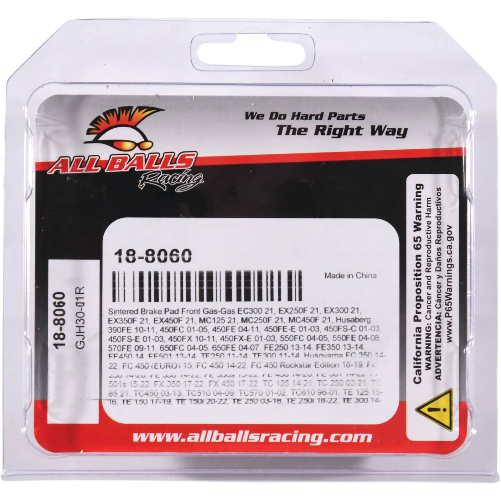 All Balls Sintered Brake Pads - Front for KTM/Husqvarna/Gas Gas/Sherco/Husaberg 18-8060_910160