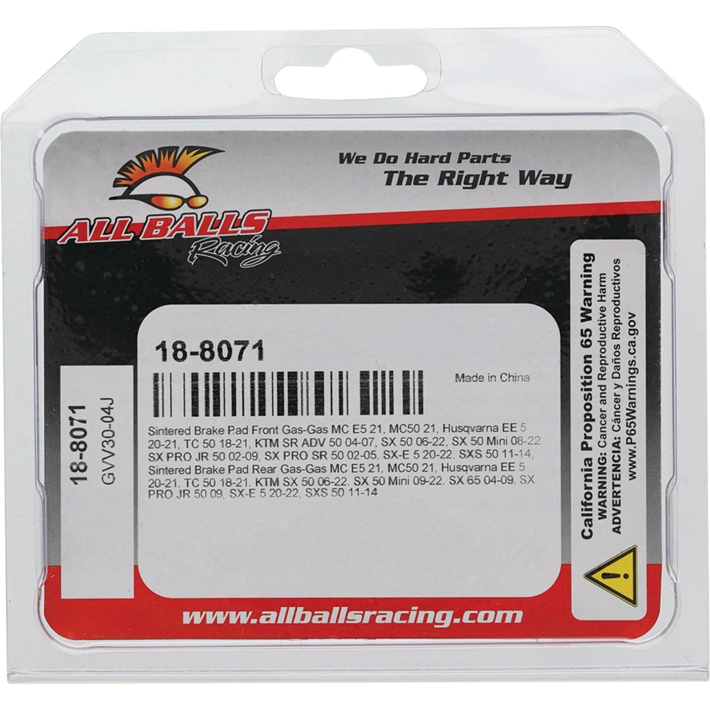 All Balls Sintered Brake Pads - Front for Gas Gas/KTM/Husqvarna 18-8071_910140