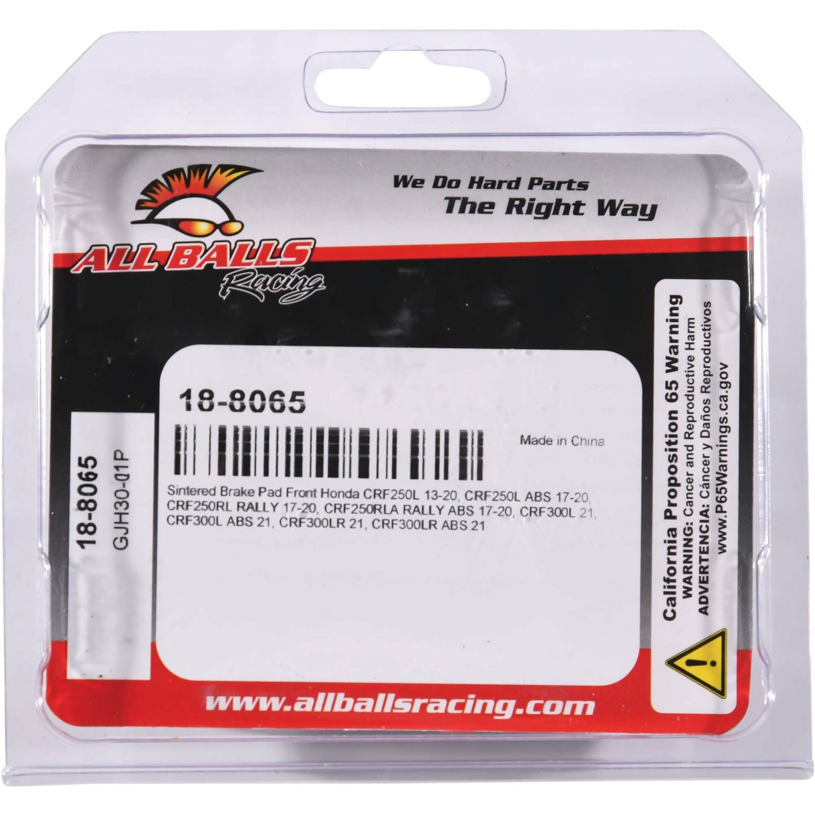 All Balls Sintered Brake Pads - Front for Honda 18-8065_910135