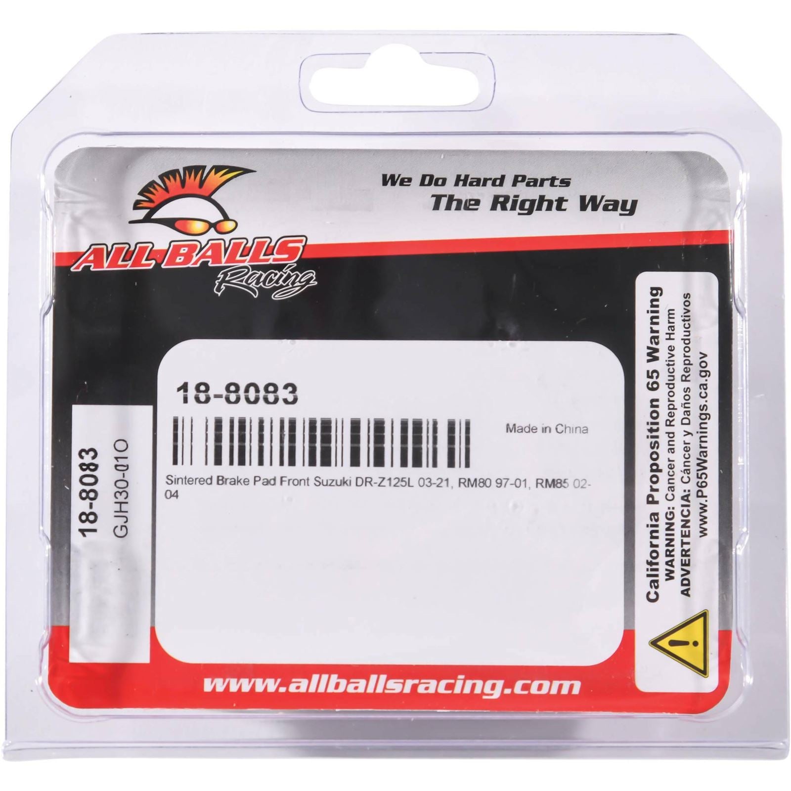 All Balls Sintered Brake Pads - Front for Suzuki 18-8083_910225