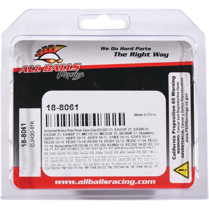 All Balls Sintered Brake Pads - Rear for Sherco/KTM/Gas Gas/Husqvarna/Husaberg 18-8061_910165