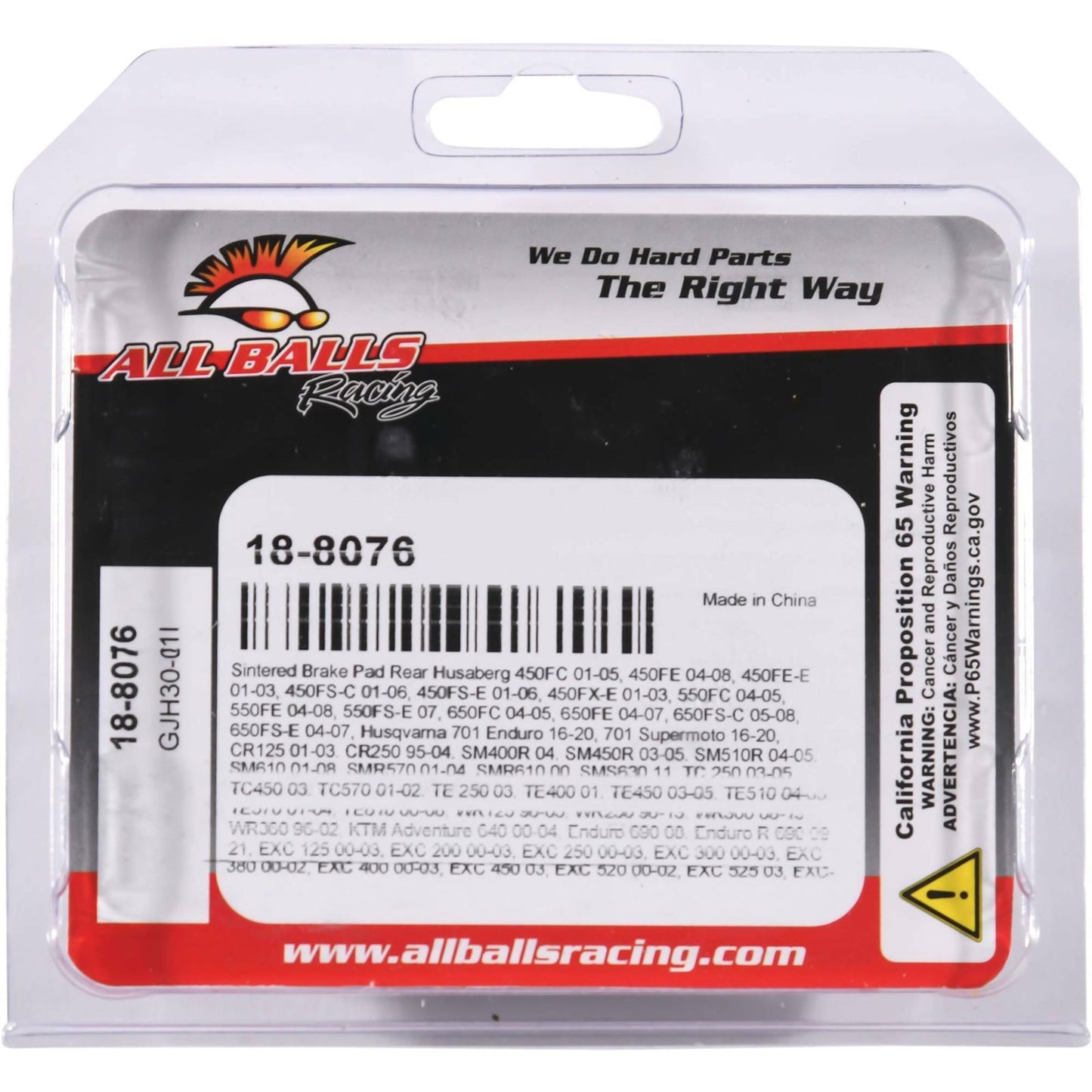 All Balls Sintered Brake Pads - Rear for Husqvarna/Husaberg/KTM 18-8076_910210