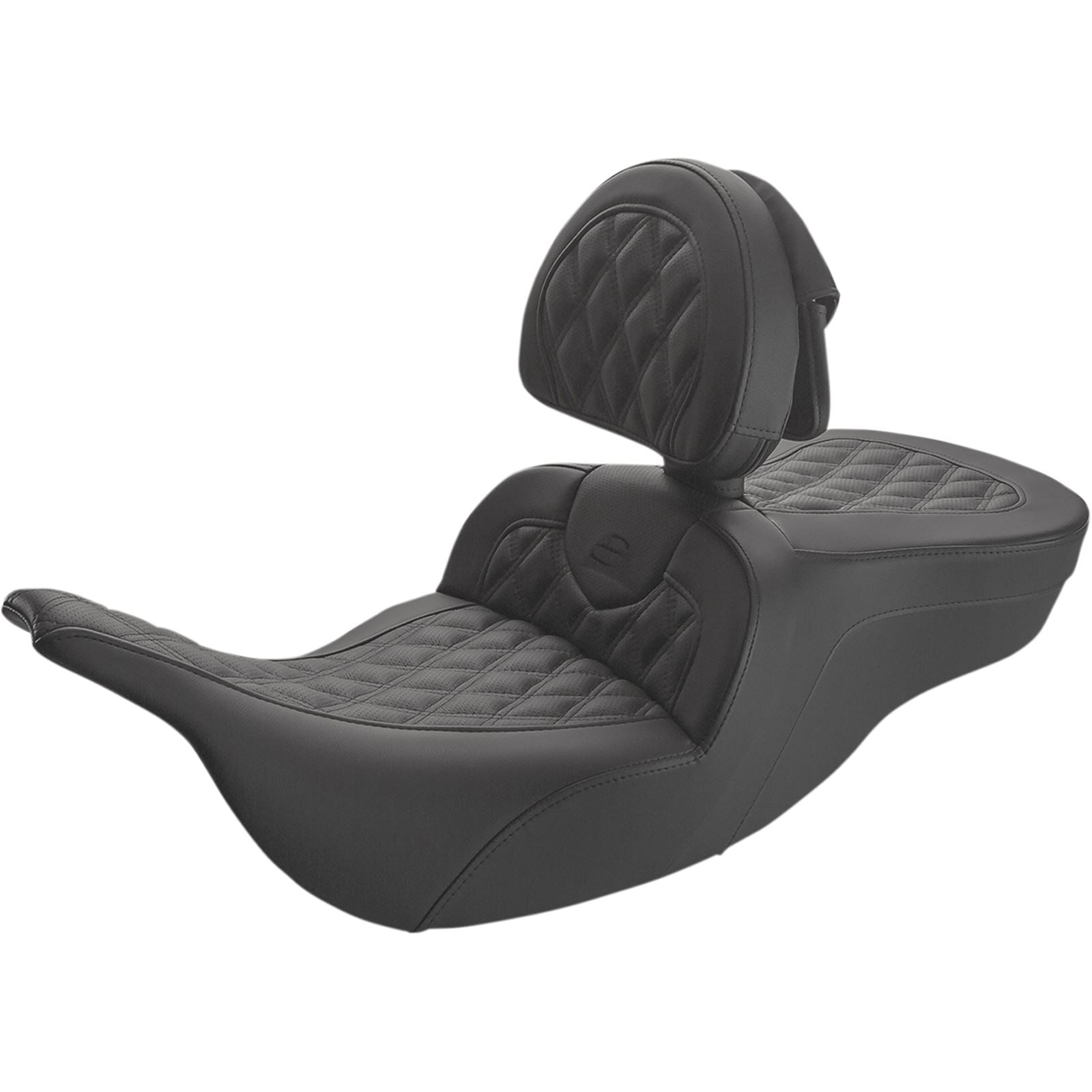Saddlemen Roadsofa™ Lattice Stitched Seat - With Driver Backrest - Black [MPN: 897-07-182BR]_859200