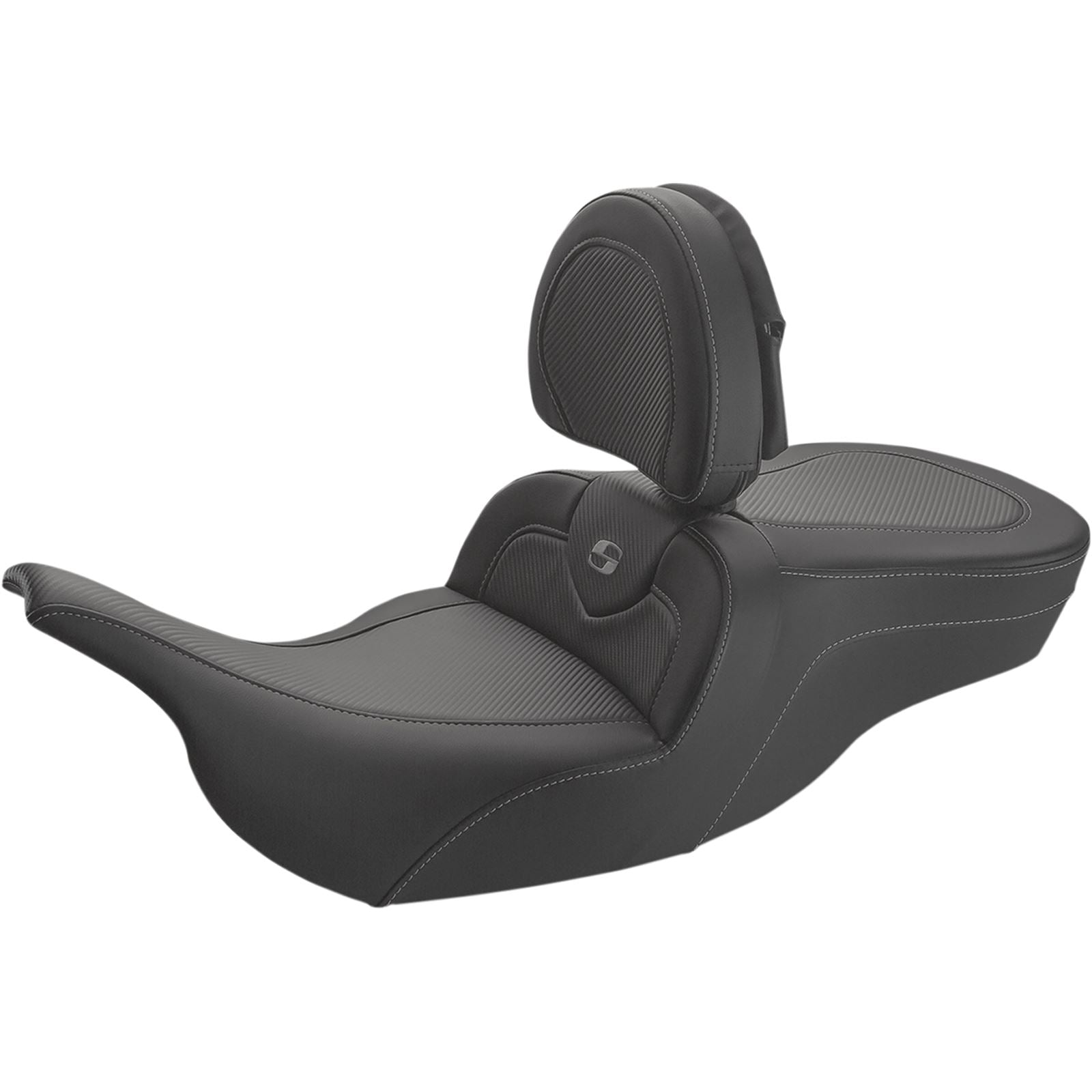 Saddlemen Roadsofa™ Carbon Fiber Design Seat with Driver Backrest - Black 897-07-185BR_859201