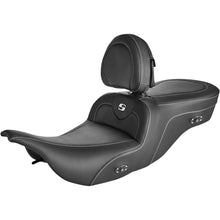 Saddlemen Roadsofa™ Carbon Fiber Seat - With Driver Backrest - Heater Black 897-07-185BRHC_1058953