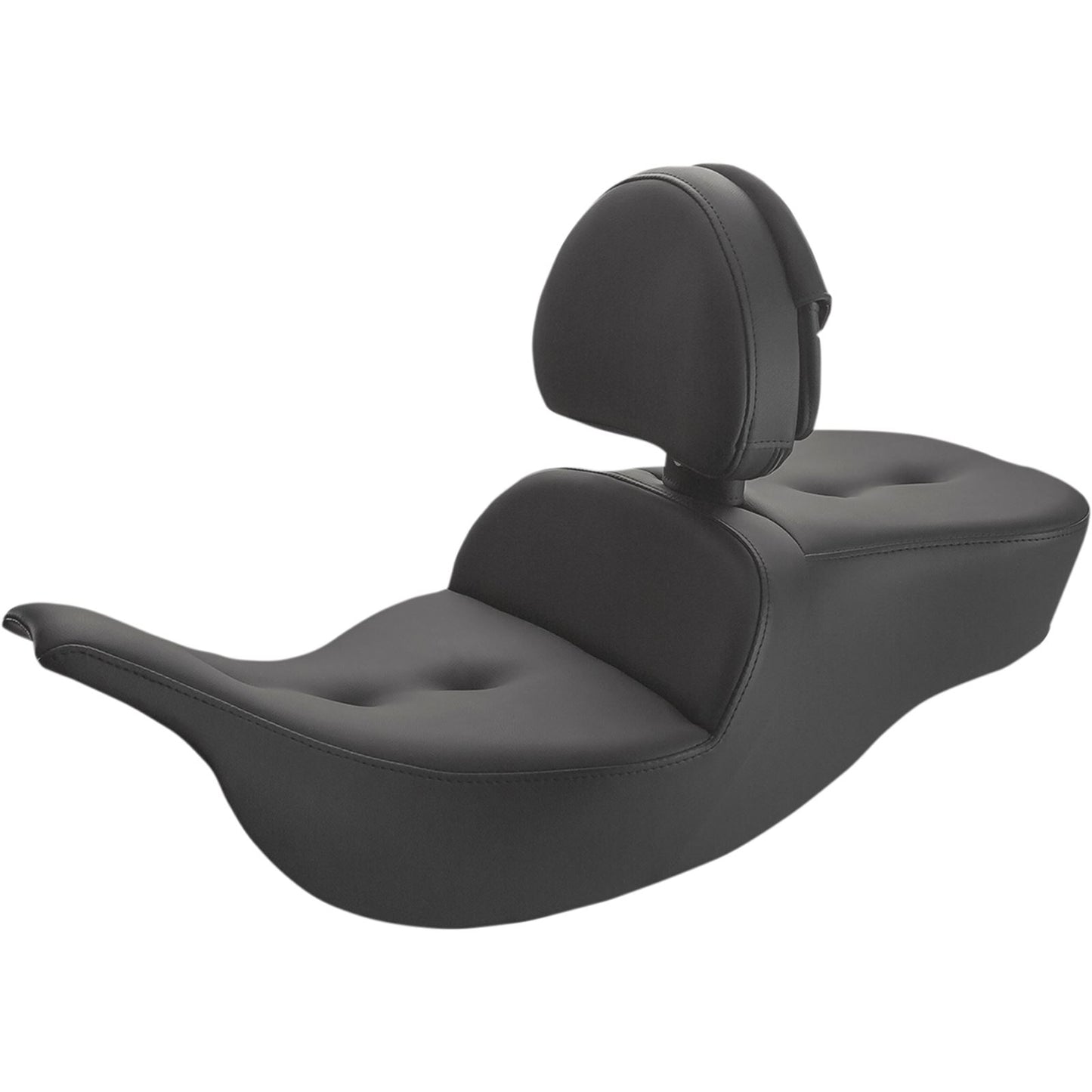Saddlemen Roadsofa™ Pillow Top Seat - With Driver Backrest - Black 897-07-181BR_859202
