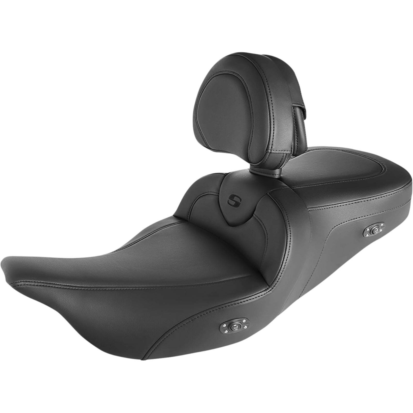 Saddlemen Roadsofa™ Standard Reach Heated Seat - Black with Backrest 808-07B-187BRHC_1058960