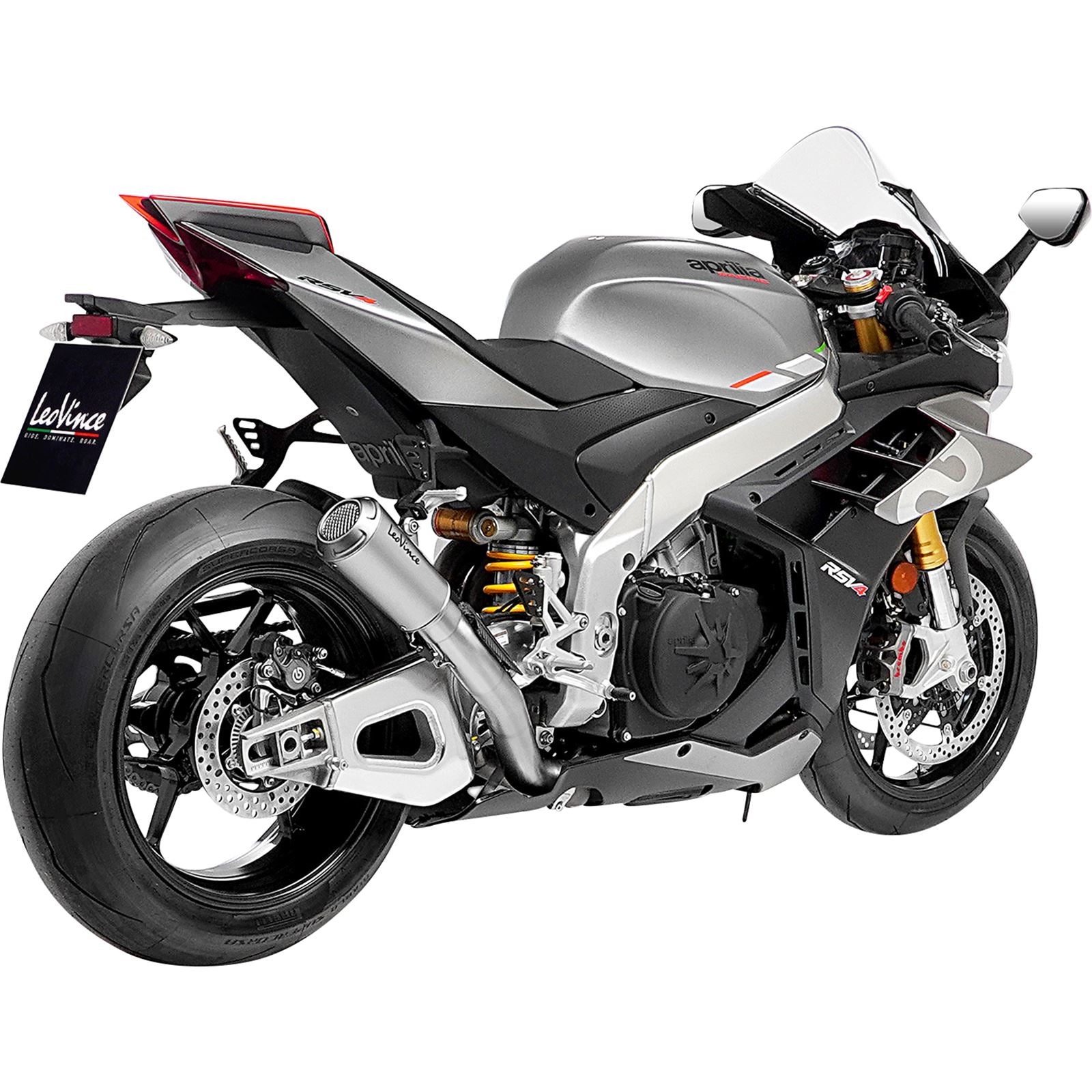 Leovince LV-10 Slip-On Muffler - Stainless Steel for Aprilia [MPN: 15248]_1094861