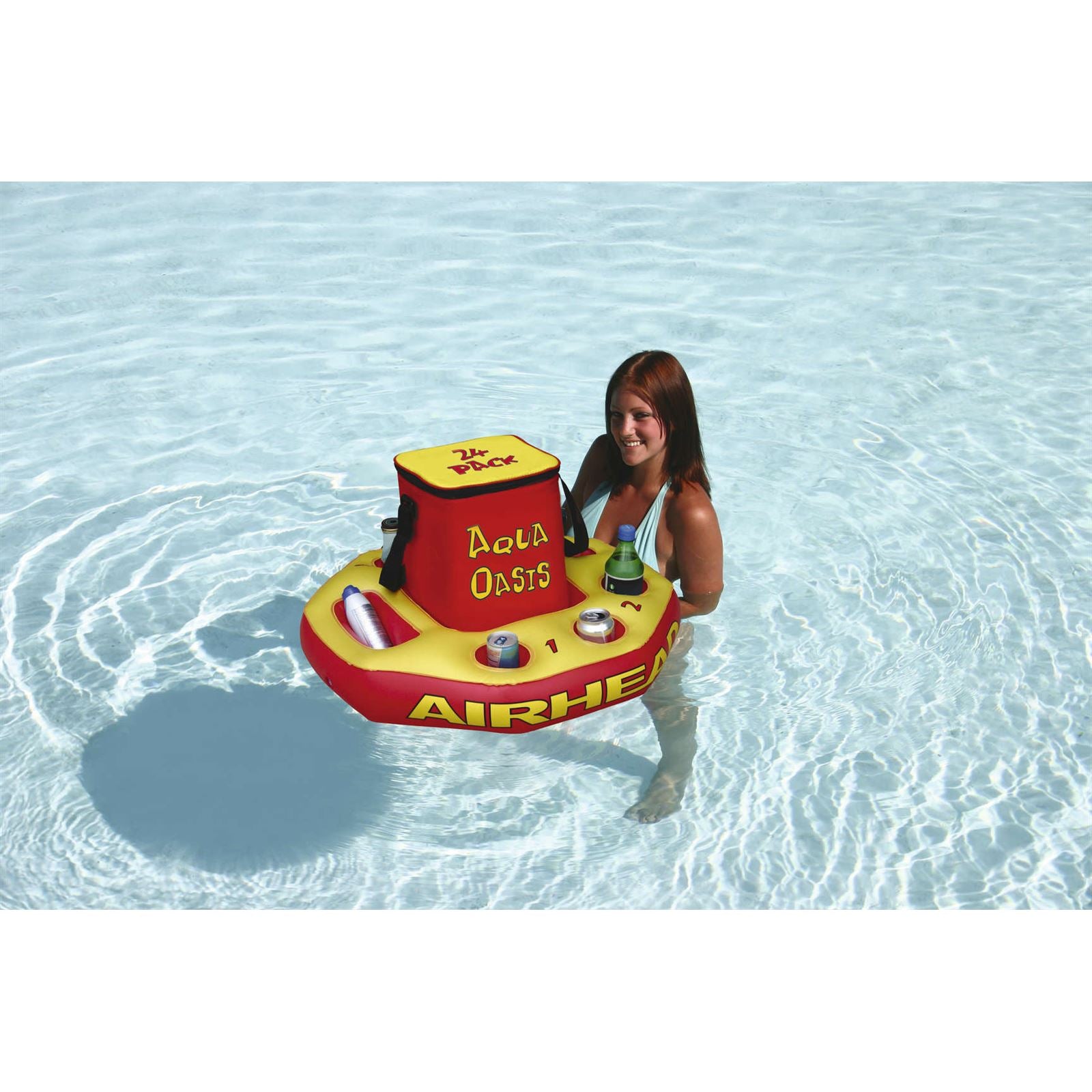 Airhead Aqua Oasis Floating Cooler - Red/Yellow [MPN: AHAO-1]_1060619