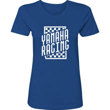 Women's Yamaha Logo Racing Check T-Shirt - Blue_1413783