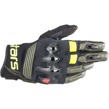 Alpinestars Halo Gloves - Forest Black/Fluo Yellow - Large [MPN: 3504822-6085-L]_1095203