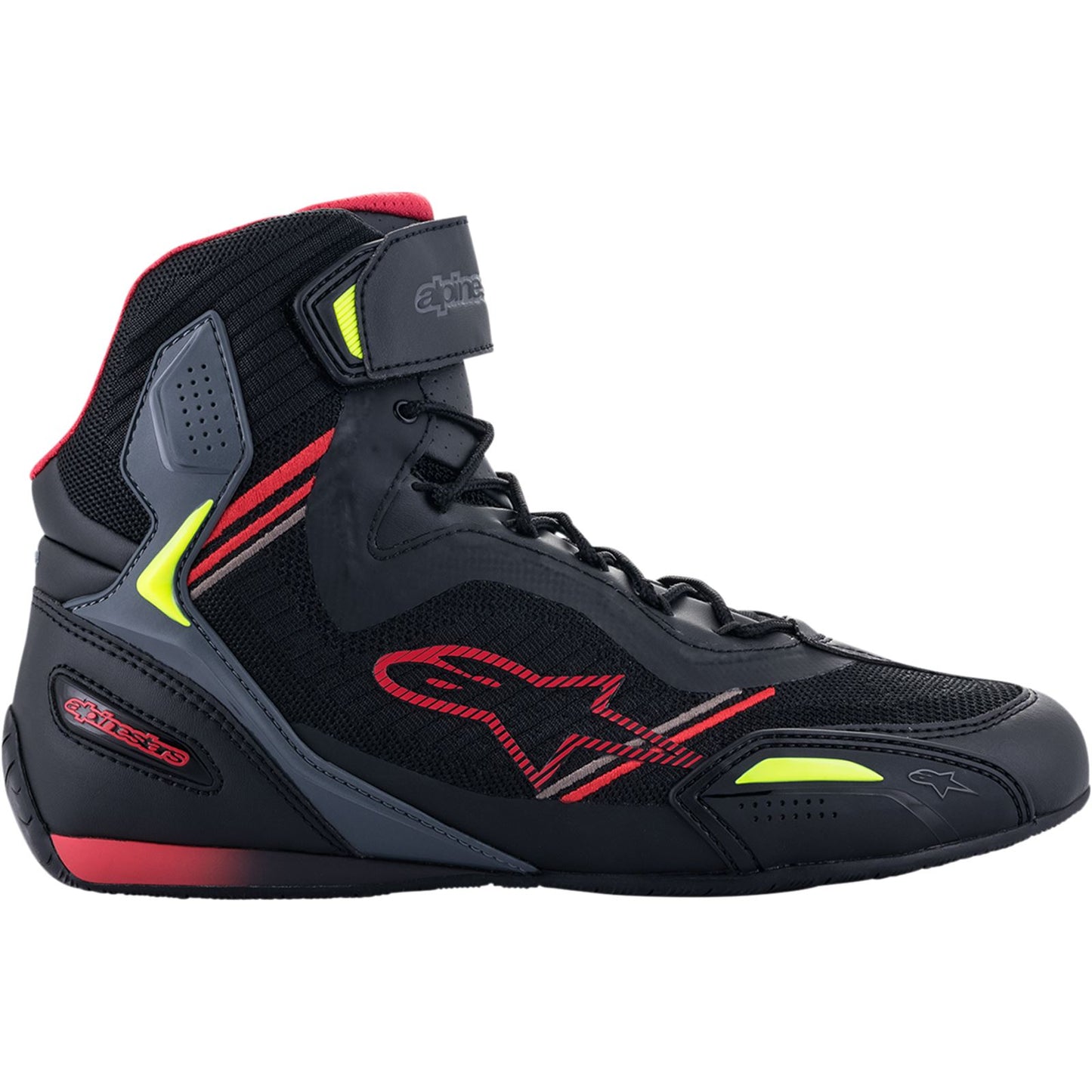Alpinestars Faster-3 Rideknit Riding Shoes - Black/Red/Yellow - US Size 10 [MPN: 251031913610]_1065748