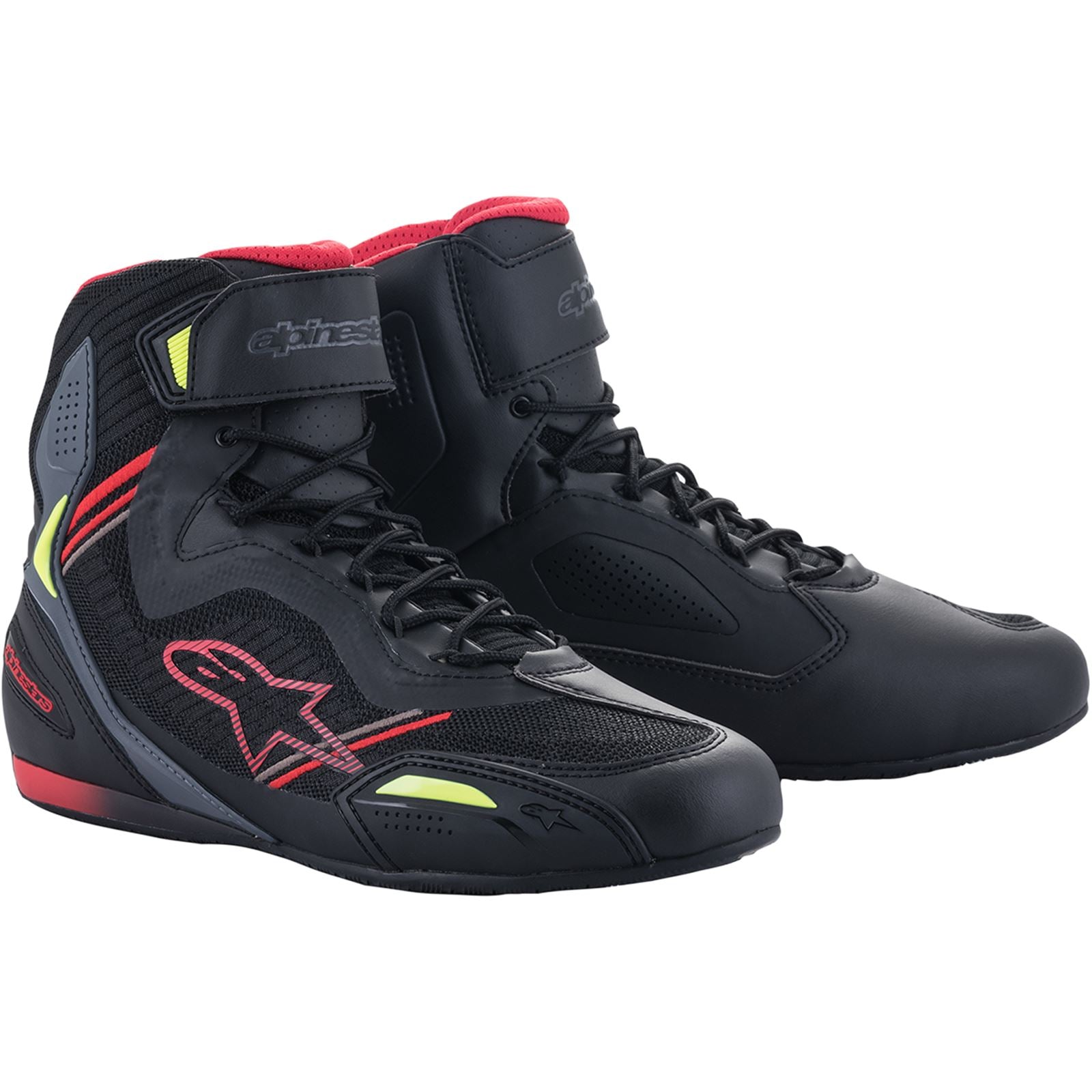 Alpinestars Faster-3 Rideknit Riding Shoes - Black/Red/Yellow - US Size 14 [MPN: 251031913614]_1065849