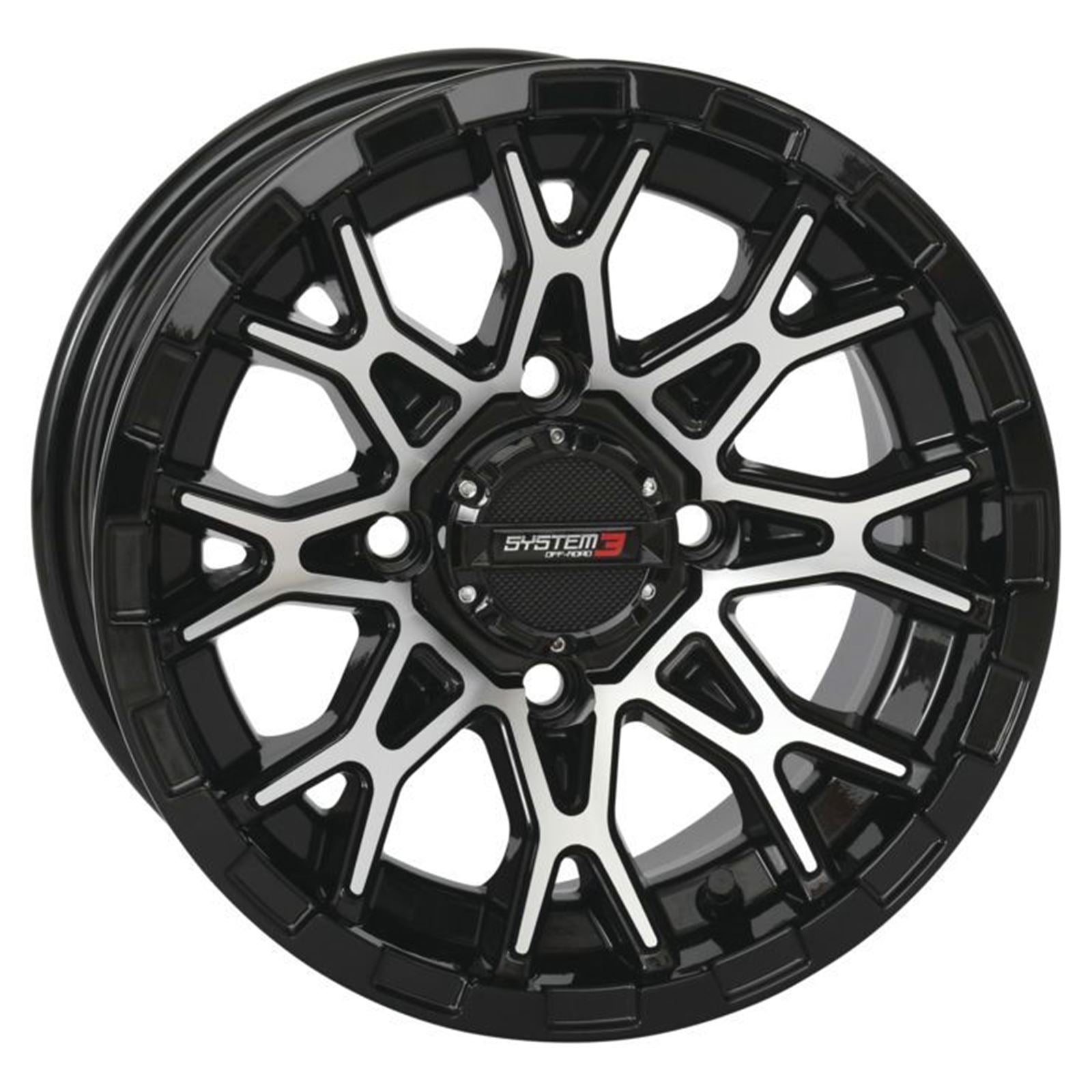 System 3 ST-6 Aluminum Wheel - 14x7, 4/137, 4+3 - Gloss Black/Machined 14S3-6036_979139