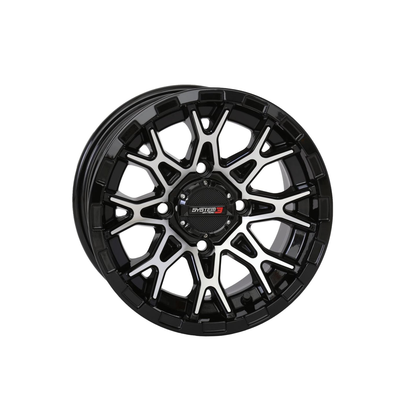 System 3 ST-6 Aluminum Wheel - 14x7, 4/137, 4+3 - Gloss Black/Machined 14S3-6036_1308481